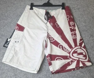 Billabong Andy Irons Boardshorts Herren 34 weiß rot aufgehende Sonne Paisley Schwimmen sehr guter Zustand - Bild 1 von 13