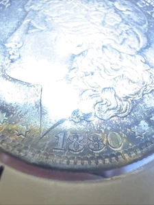 1880 S Morgan Silver Dollar Double Die Date And Beautifuly Toned - Picture 1 of 10