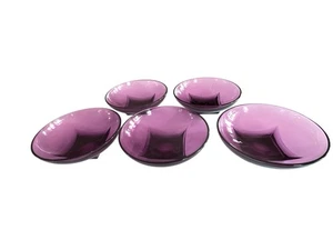 Hasel Glas Marokkanische Amethyst Salatschalen Lila Mid Century Modern Neuwertig 5 Schüsseln - Bild 1 von 5