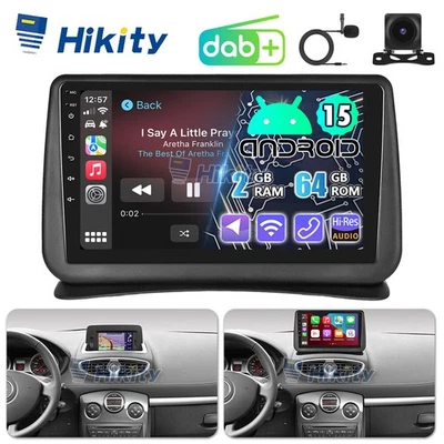 DAB+ 2+64GB CarPlay Android 15 Autoradio Für Renault Clio 3 GPS Navi WiFi RDS BT - Bild 1 von 4