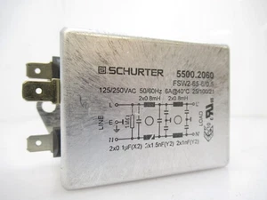5500.2060 SCHURTER line filter 6a 125/250vac single phase 2-stage - Picture 1 of 4