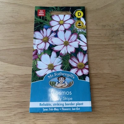 Mr Fothergills, Cosmos, Candy Stripe, 60 Seeds, Sow by End 2029, New sealed,  - Image 1 of 2