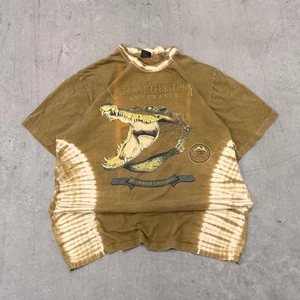 Vintage Australia Saltwater Crocodile Tye Die Tan Shirt XXL Natural Territory - Picture 1 of 7