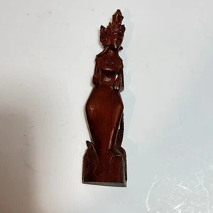 Diosa o bailarina hindú talla de madera a mano Bali, Indonesia - Imagen 1 de 6