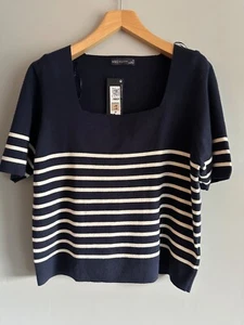 Marks & Spencer women's bretton jumper size 20 blue M&S - Picture 1 of 5