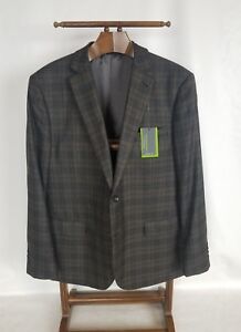 JOHN BARTLETT STATEMENT MENS SIZE 48R BROWN POW CHECK VENTED JACKET