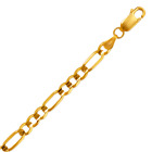 Collier chaîne maillon Figaro 2-8 mm pour hommes femmes véritable or massif jaune 14 carats