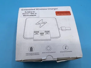 Embedded Wireless Charger Wireless Charging For Phones QC3.0/18W OR ABOVE ADAPTE - Picture 1 of 5
