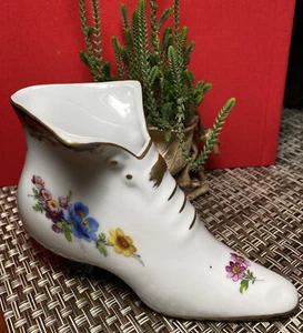 Decorative Porcelain Floral Bootie/Dainty Shoe For Display or Flowers LIMOGES - Picture 1 of 6