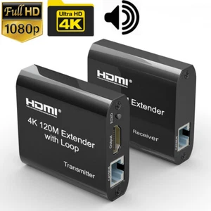 4K 1080P HDMI Extender Audio Kit over RJ45 ethernet cat6/5e 60M 120M PS4 PC HDTV - Picture 1 of 6