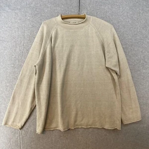 VINTAGE J Crew Sweater Mens XXL Cream Rolled Neck Linen Cotton Fisherman Oarsman - Picture 1 of 9