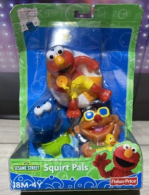 FISHER PRICE Sesame Street Elmo Galleta Monstruo Squirt Pal Baño Niños Juguete Clásico Foto 1 de 2
