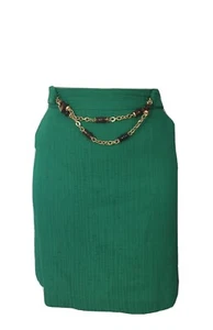 MILLY Designer Emerald Green Bamboo Chain Skirt Sz 10 NWT - Bild 1 von 12