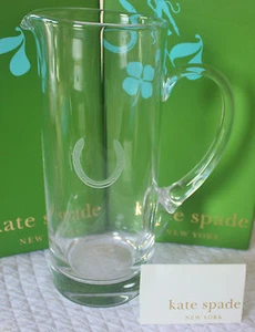 Jarra de cristal ecuestre Kate Spade Fortunada grabada herradura de la suerte nueva en caja - Imagen 1 de 4