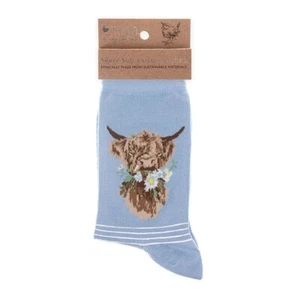 Super Soft Daisy Cow Bamboo Socks - Wrendale Antibacterial One Size - Picture 1 of 3
