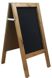 WOODEN PAVEMENT SIGN A-BOARD CHALKBOARD -SHOP/PUB - LIQUID OR TRADITIONAL CHALK - Picture 1 of 37