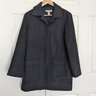 J Crew mid length women's Navy blue wool button down wool cashmere coat, size PS