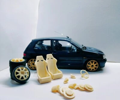  Kit street racing Renault Clio 1/18 Transkit Norev Ottomodels Tuning Accessori - Immagine 1 di 4