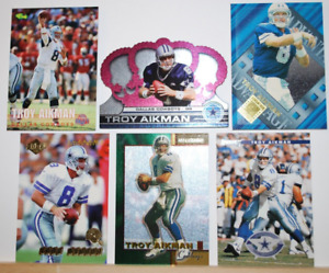 Troy Aikman 6 card lot incl. 2001 Pacific Crown Royal red retail Dallas Cowboys