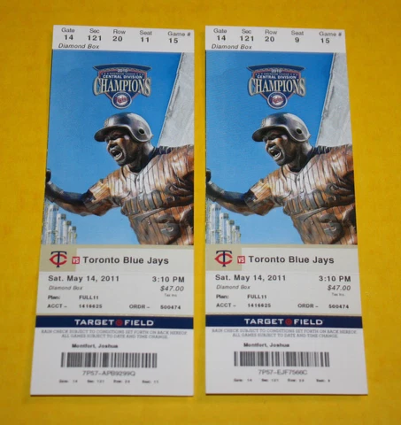 Minnesota Twins Ticket Stub | May 14 2011 | Michael Cuddyer HR Cover