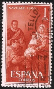 Spain #968 (A254) VF USED - 1960 1p Adoration, by Velazquez - Picture 1 of 1
