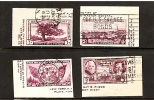 1936 U.S. Commem 3c TIPEX Philatelic Exhibition S/S Lot of 4 Sc#778a-d Used - Picture 1 of 1