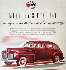 Mercury 8 Berlina Auto d'epoca 1941 Automobile Pubblicità Rivista Stampa Pubblicità - Foto 1 di 9