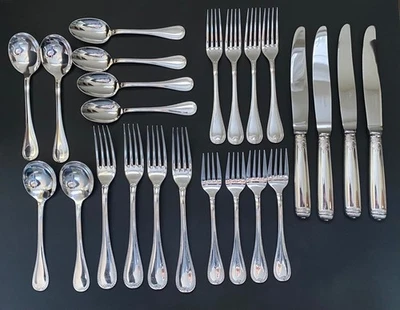 CUBIERTOS CHRISTOFLE PLATEADOS MALMAISON CUATRO 6 PIEZAS AJUSTES DE LUGAR Foto 1 de 4