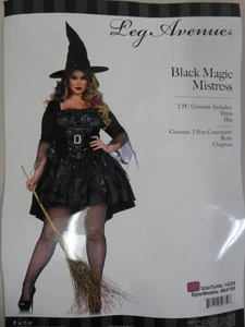 Leg Avenue Plus Size Black Mistress Halloween Costume Witch Dress Hat Size 1X/2X - Picture 1 of 3
