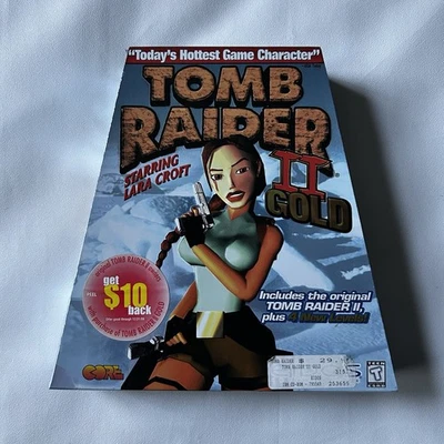 Tomb Raider II 2 Gold PC 1999 Rara Caixa Trapézio Grande Vintage Novo em Folha Selado - Imagem 1 de 4