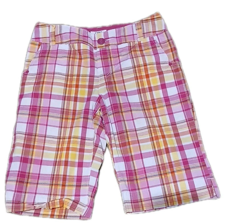 Pantalones Cortos Cato Bermudas Mujer Talla 8 Cuadros Rosa Blanco Amarillo Pantalones Cortos para Caminar Preppy  Foto 1 de 4