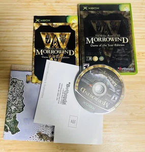 The Elder Scrolls III Morrowind Edición Juego del Año Xbox Completo CIB + MAPA - Imagen 1 de 1