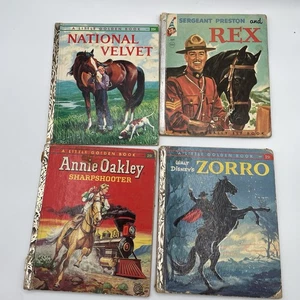 Set Of 4 Vintage Western Children’s Books 1950’s (Annie Oakley, Zorro) Horses - Bild 1 von 12