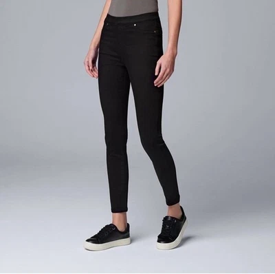 Leggings de mezclilla moldeadores de tiro medio negros talla XL Simply Vera para mujer Vera Wang Foto 1 de 4