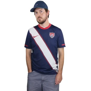 Nike Team USA 2010 World Cup Jersey Mens M Blue Dri-Fit Away Soccer Kit Top MLS - Picture 1 of 12