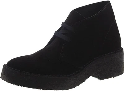 Clarks Women's Arisa Desert Chukka Boot, Black Suede, 6 - Image 1 of 3