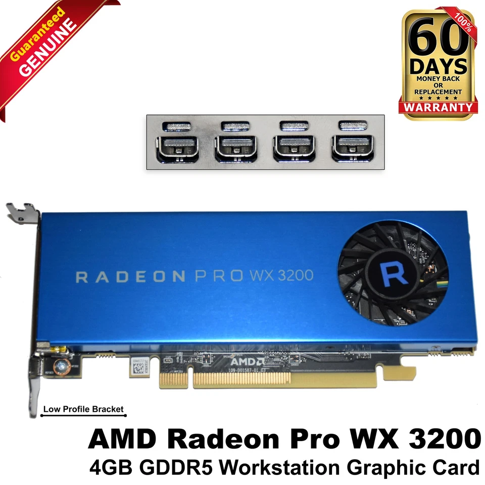 Dell AMD RADEON Pro WX 3200 4GB GDDR5 PCI Express 3.0 x16 Graphic Card R99GK - Image 1 of 4