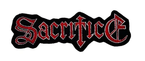SACRIFICE LOGO (shaped border) EMBROIDERED PATCH - Picture 1 of 2