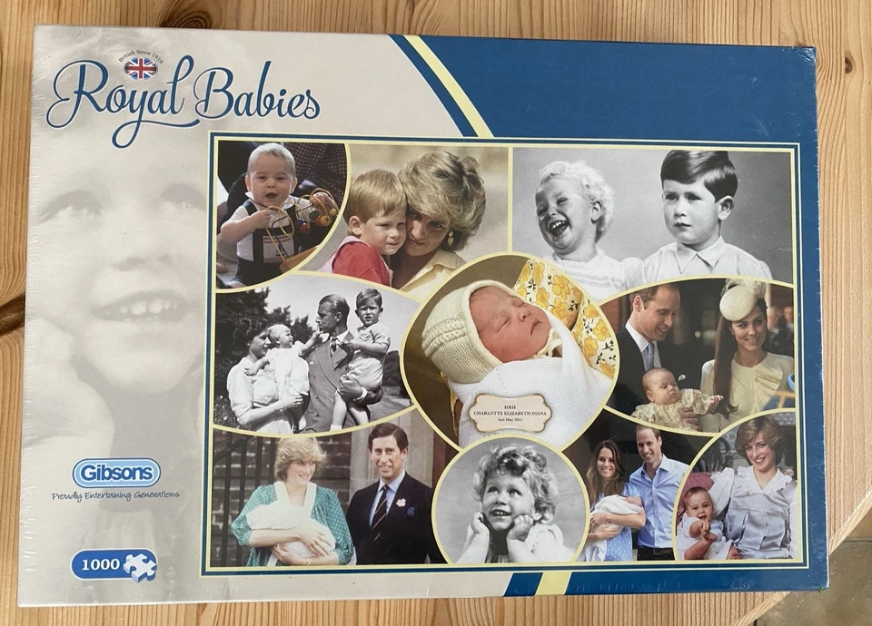 Gibsons Royal Babies 1000 Piece Jigsaw Puzzle Diana Charles Catherine George NEW - Image 1 of 4