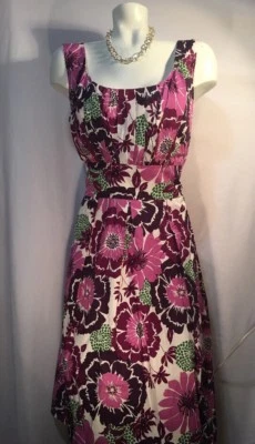 JULIAN TAYLOR ЦВЕТОЧНЫЙ БЕЗ РУКАВОВ БАНТ НАЗАД SHIFT ПЛАТЬЕ SZ 10 МУЛЬТИ ЦВЕТ - Изображение 1 из 4