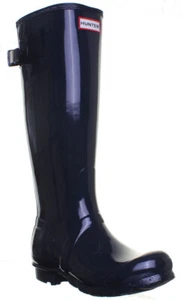 Hunter Original Mujer Goma Largo Botas de Agua Azul Marino GB Tallas 3-7 - Imagen 1 de 6