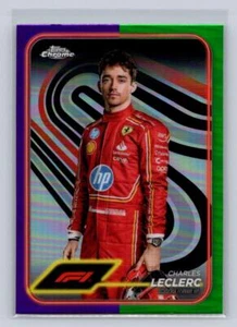 2024 Topps Chrome F1 #3 Charles LeClerc -Purple Green Refractor-Ferrari HP - Picture 1 of 2