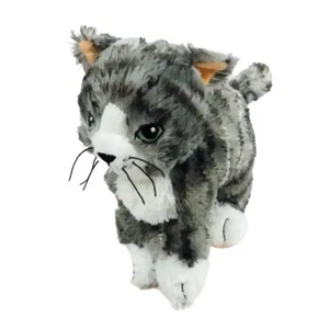Ikea Lilleplut 9" Plush Cat Grey White Cuddly Stitched Eyes Soft Stuffed Toy - Picture 1 of 10