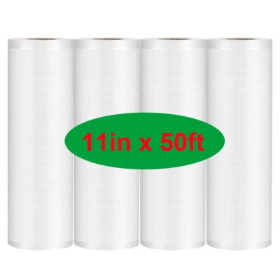 11"x50' Vacuum Sealer Bags Food Saver Sealing Machine Kitchen Storage Bag 4 Mil