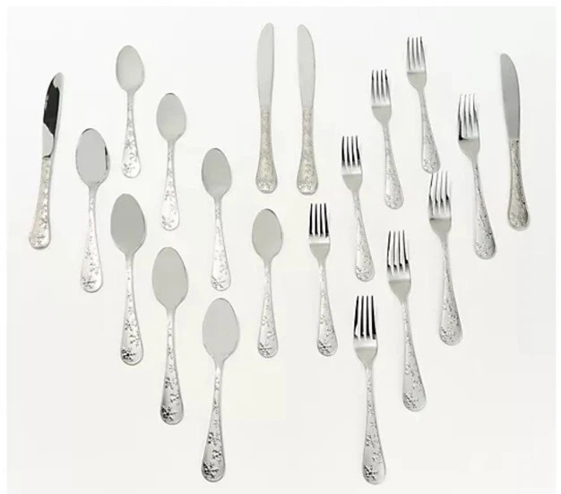 Cambridge 18/0 Stainless Steel 20-pc Snowflake Sand Flatware Set - Image 1 of 4