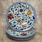 Ralph Lauren MACAO Multi-Color Floral Porcelain Salad Plates ~Set of 4~ New!