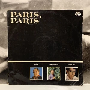 CHARLES AZNAVOUR / JACQUES BREL / LEO FERRE' - PARIS, PARIS LP EX/EX+/NM - Foto 1 di 3