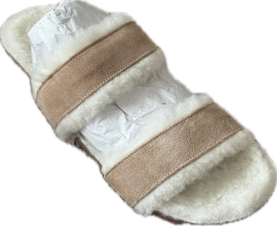 Faux Fur Slides Fuzzy Fluffy Slippers Flat Soft Sandals Open Toe - Image 1 of 4