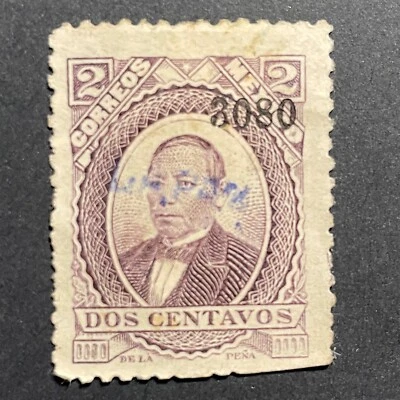 México, Scott #124, luz cancelación, bisagras Foto 1 de 2