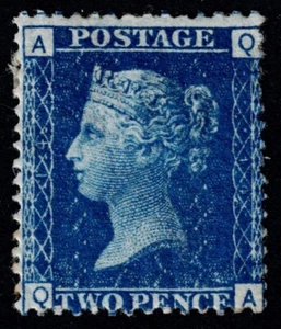 1869 2d Blue Plate 14 QA Fine Mounted Mint Fresh Appearance SG 47 Cat. £500.00 - Picture 1 of 1